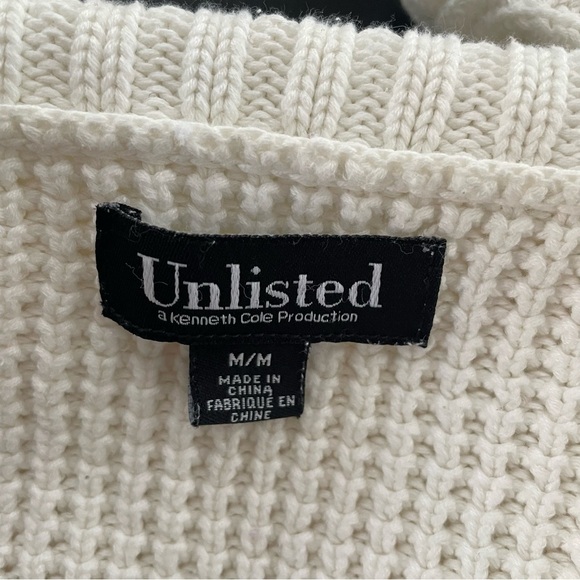 Unlisted Shawl Collar Waffle Knit Button Down Cardigan Sweater White Size Medium - Picture 2 of 8